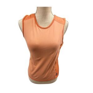 prAna Breathe Womens Size M Coral Pink Stretch Halter Tank Top Made In USA EUC